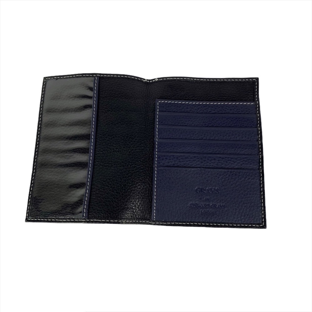 Grays - Stuart Grays of London leather passport cover NWOT black & purple unisex - Picture 10 of 16